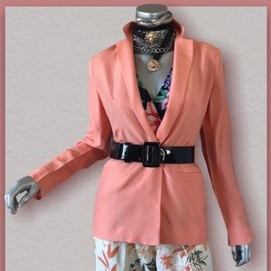 Peach One Button Blazer